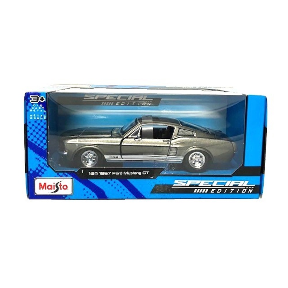Maisto 1:24 Diecast 1967 Ford Mustang GT Silver Gray Metalic Special Edition